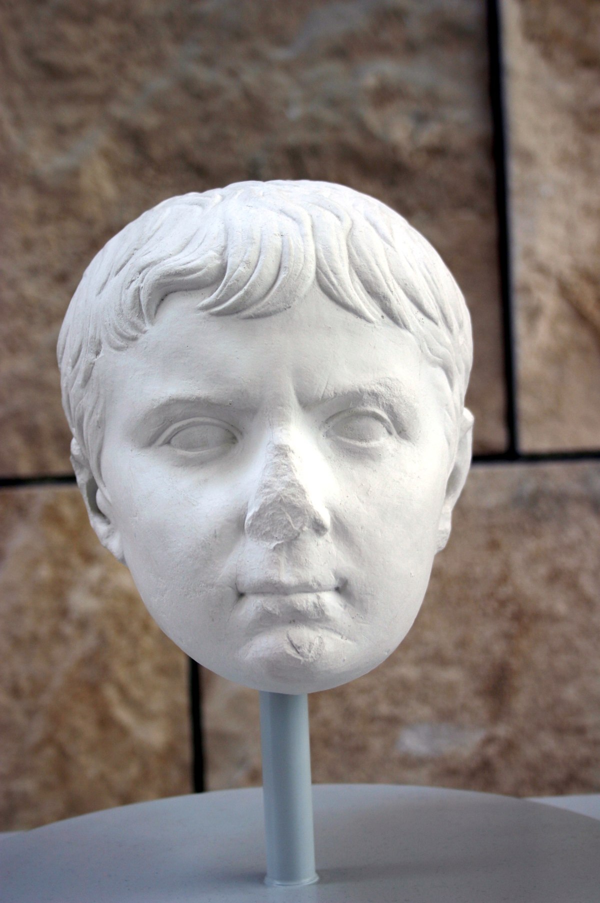 Plaster cast of a portrait head of Gaius Caesar, grandson of Augustus, Ara Pacis Museum