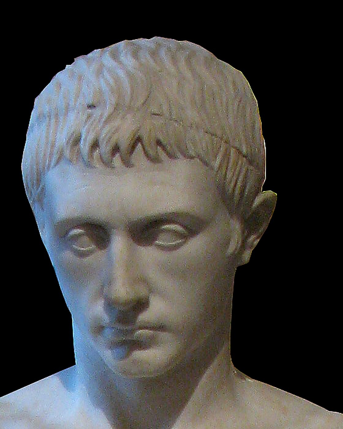 Marble statue of Marcellus depicted as Hermes Logios, Louvre