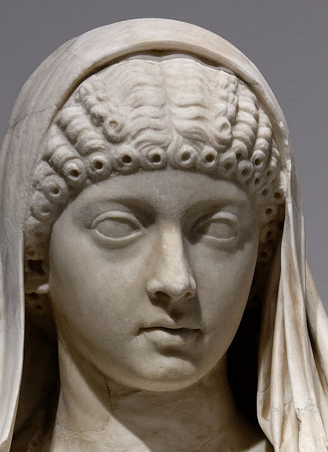 Marble statue of Valeria Messalina holding her son Britannicus, Louvre