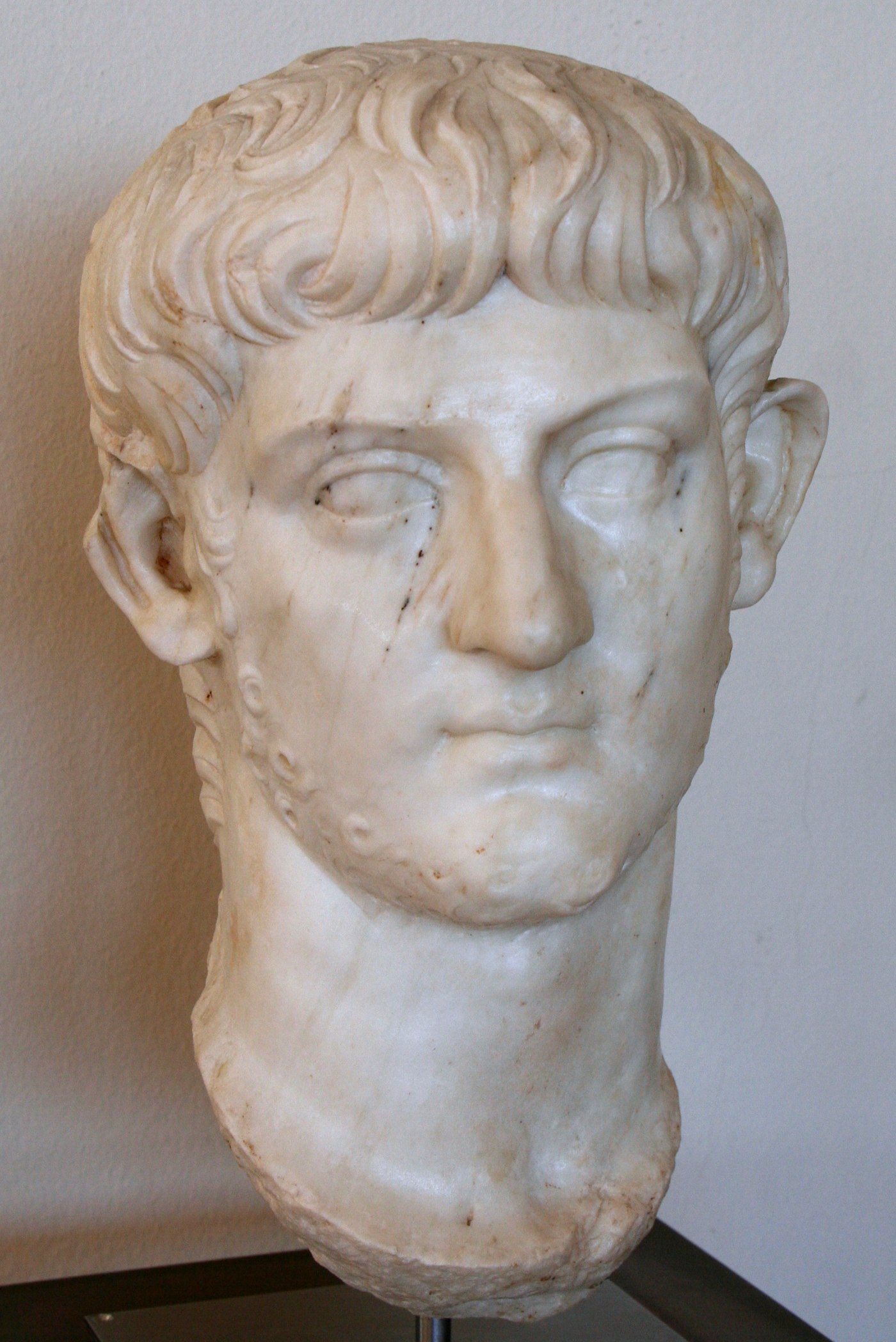 Marble portrait head of Nero Julius Caesar, eldest son of Germanicus