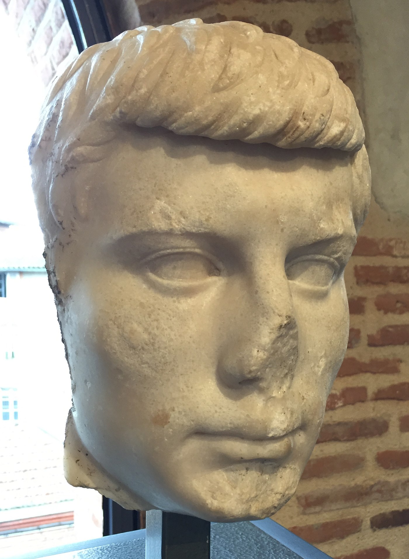 Marble portrait head of a Julio-Claudian youth, proposed to be Tiberius Gemellus, Musée Saint-Raymond, Toulouse